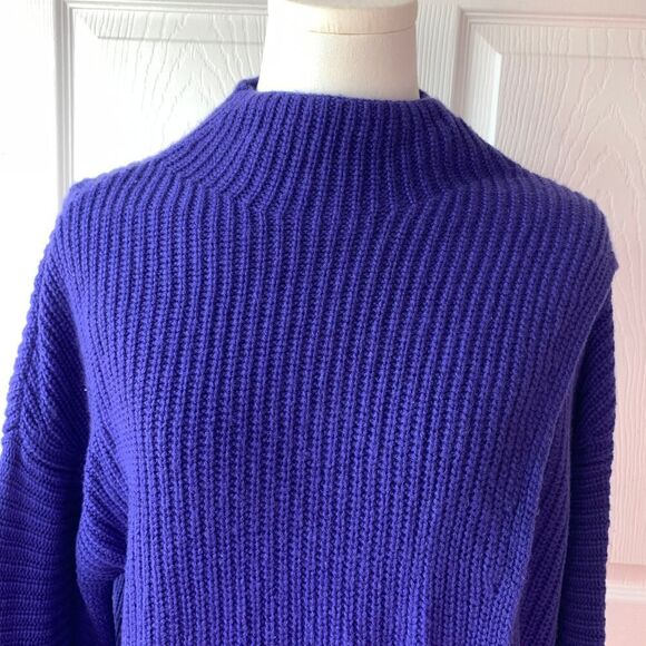 Athleta Women's M Purple Wrap Oversized Knit Sweater - Picture 3 of 9